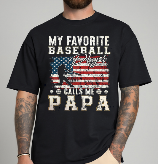 Baseball Flag Papa Shirt