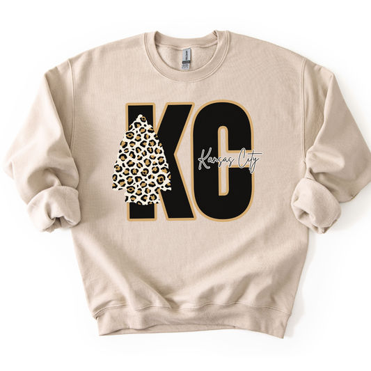 KC Kansas City Football Leopard Sweatshirt