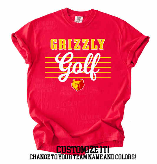 Grizzly golf shirt- can Customize to team