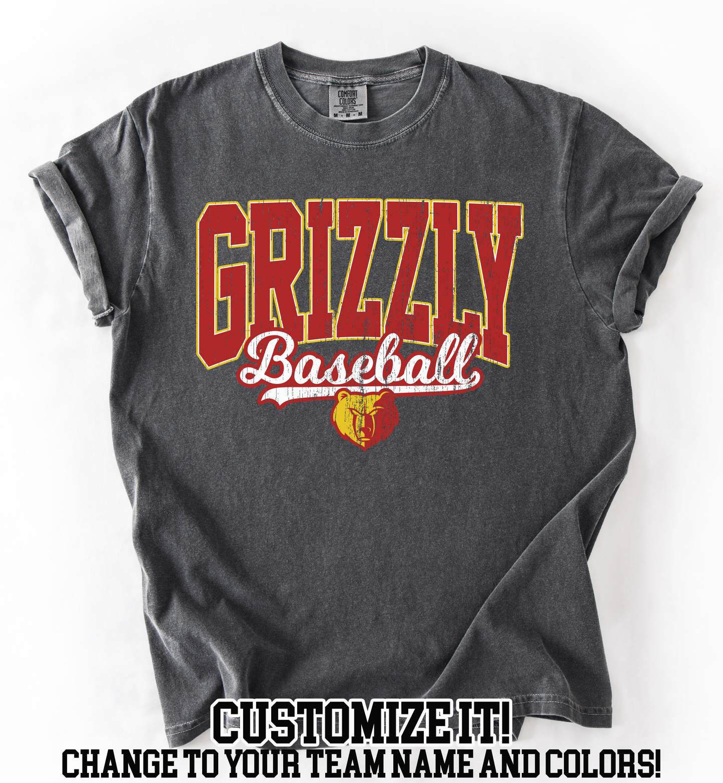 Grizzly Baseball Shirt- Can customize to team