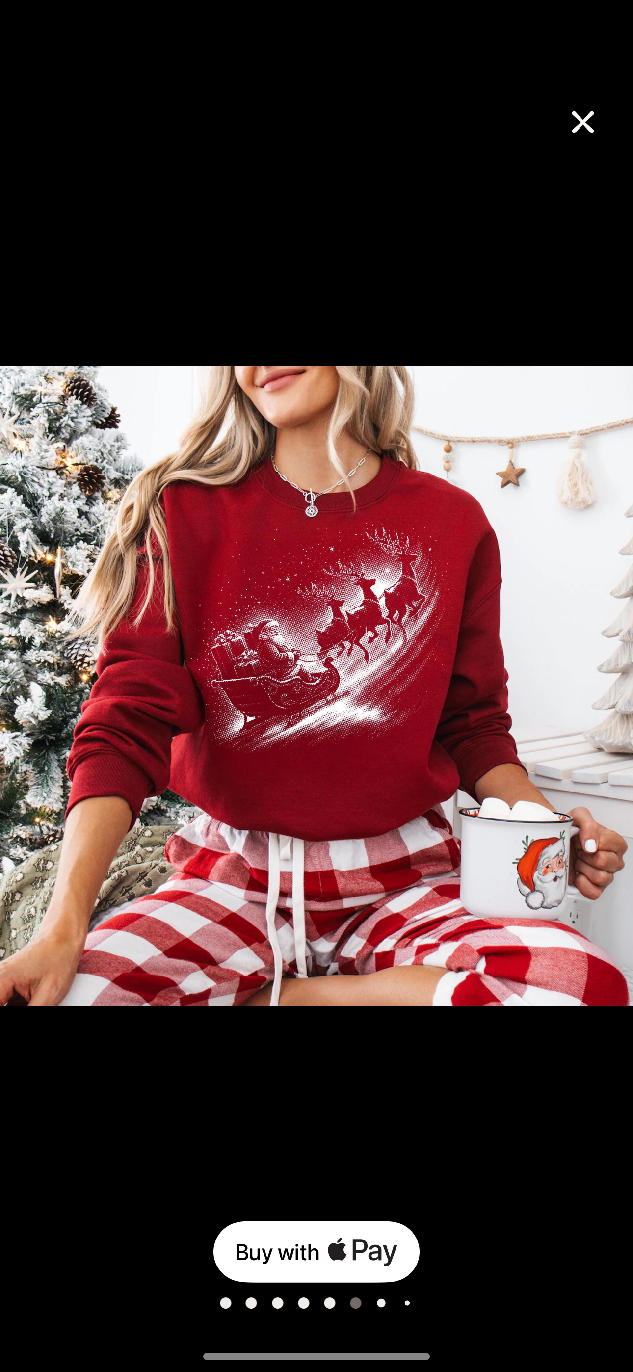 Santa and reindeer silhouette shirt