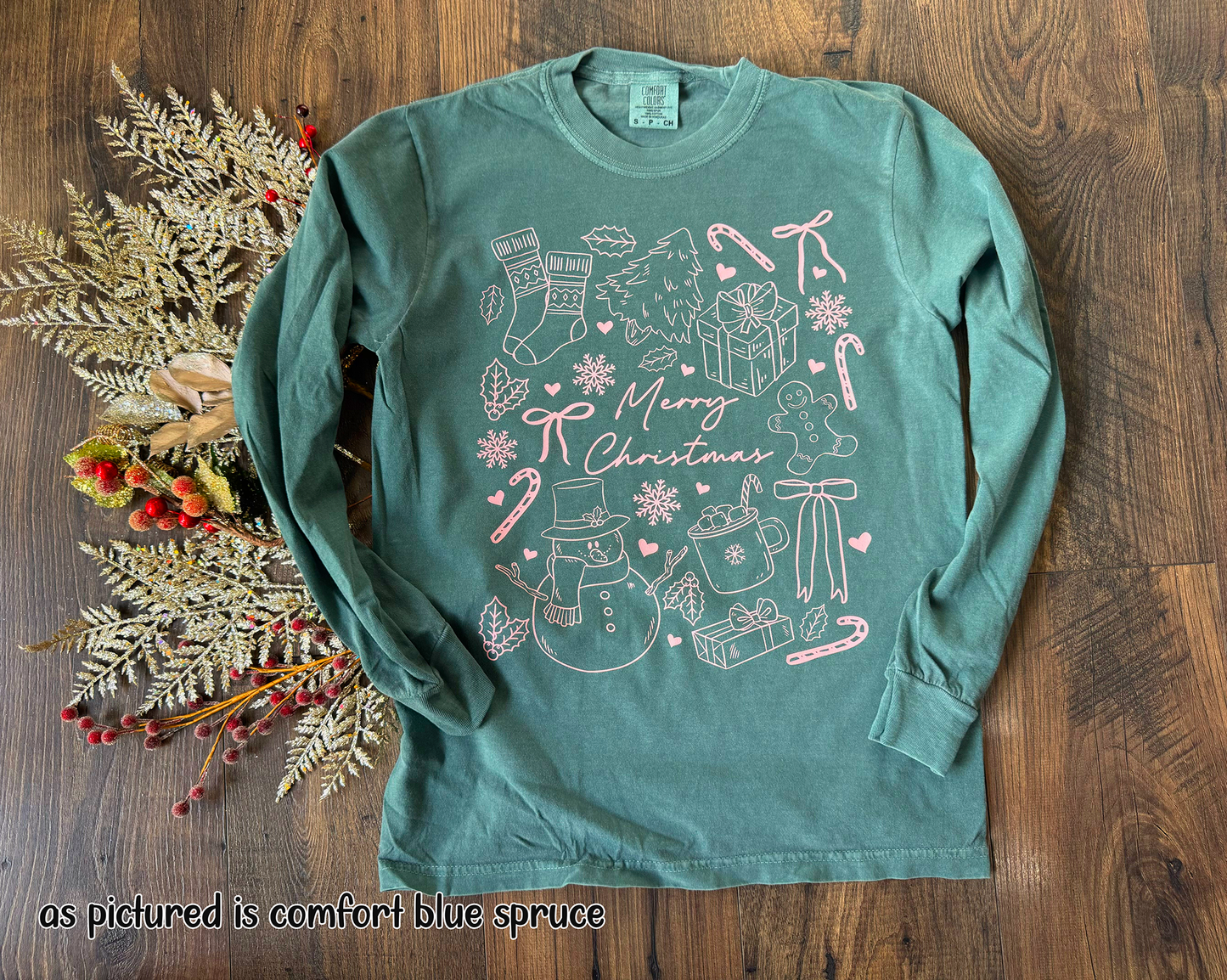 Pink Christmas Collage Shirt