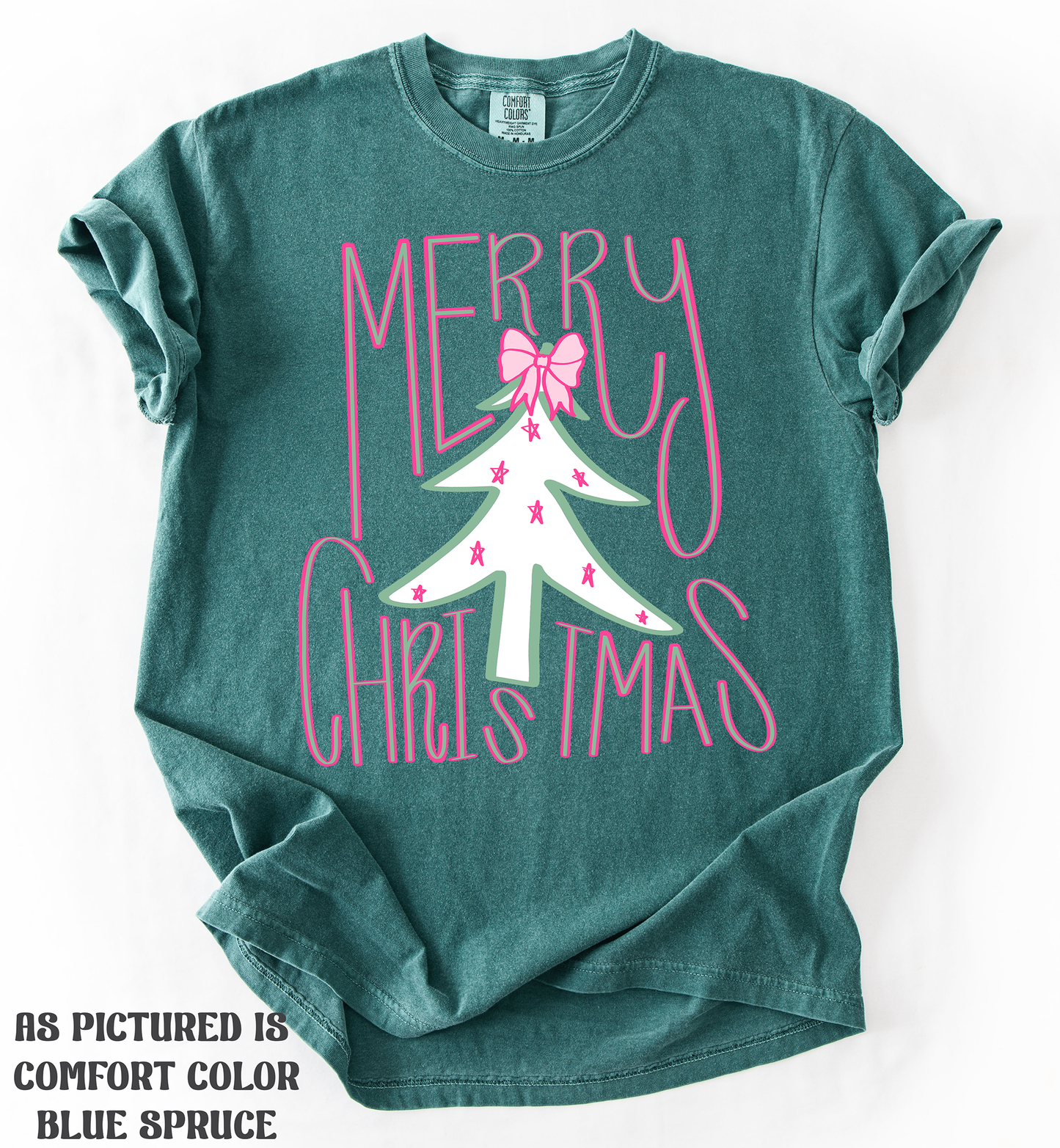 Merry Christmas Pink Tree Shirt
