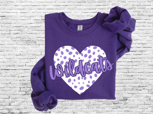 Wildcats Heart Polka Dot Shirt