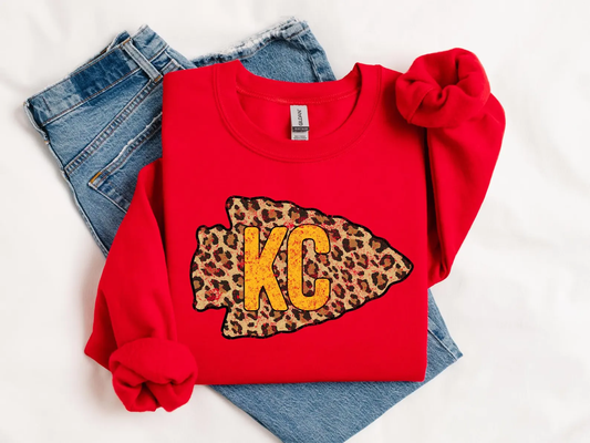 KC Leopard Print Arrowhead Sweatshirt