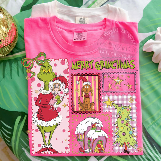 Merry Grinchmas Pink Shirt