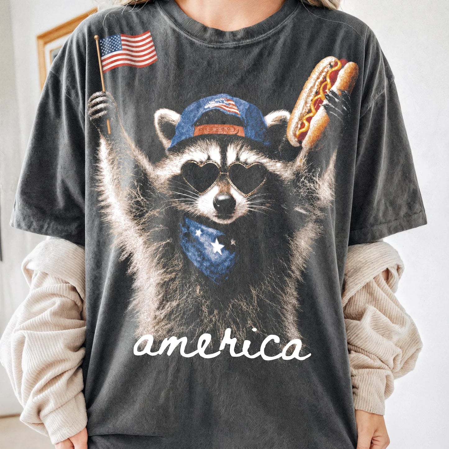 Raccoon america sillhouette